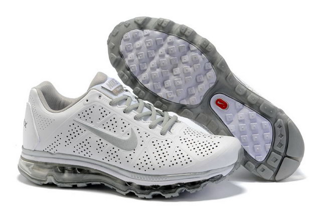 Mens Nike Air Max 2011 Mesh White Silver Shoes - Click Image to Close